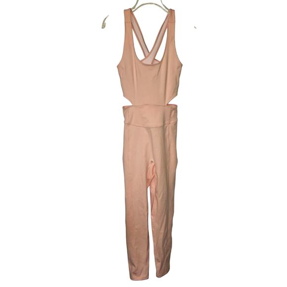 New Free People FP MOVEMENT Back It Up Yoga Jumpsuit $98 MEDIUM Peach - Picture 5 of 7